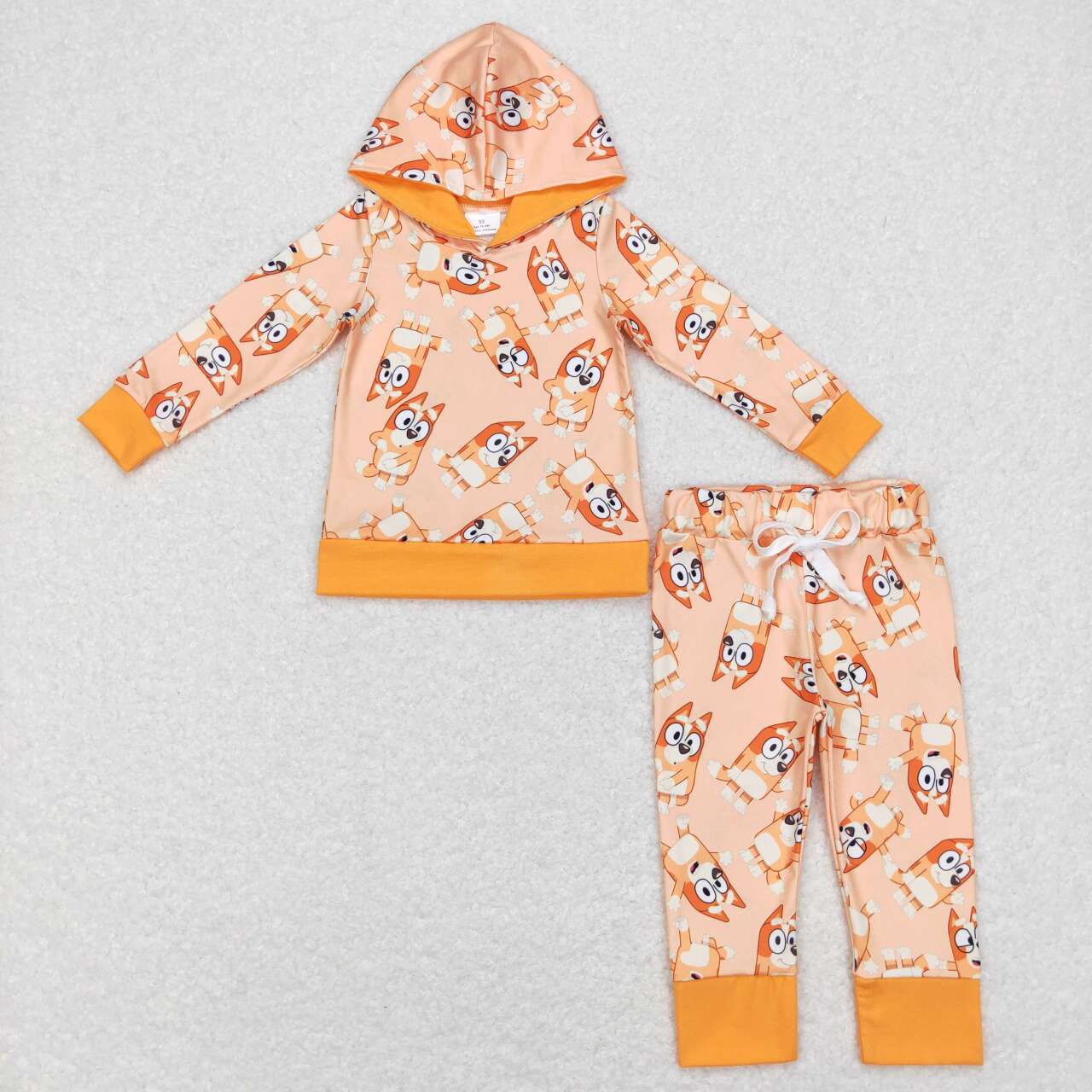 BLP0415 Yellow Blue Dog Cartoon Boys Long Sleeve Hoodies Outfits