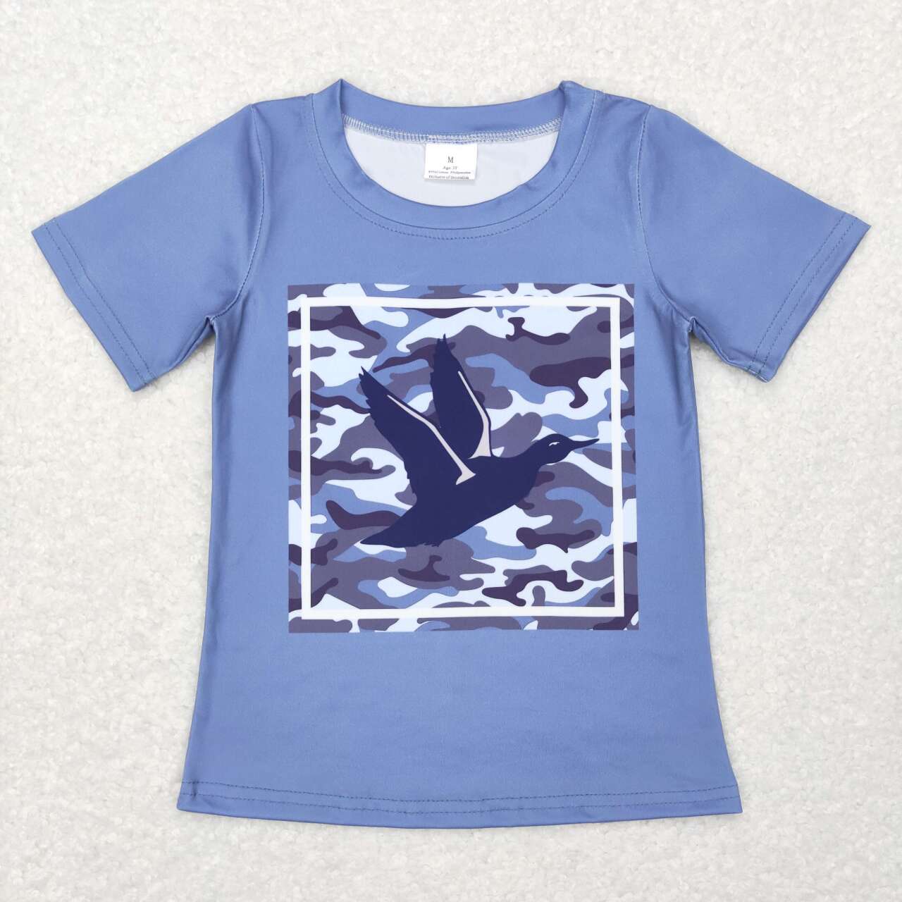 BT0438 blue bird duck Boys Short Sleeve Top T-shirts