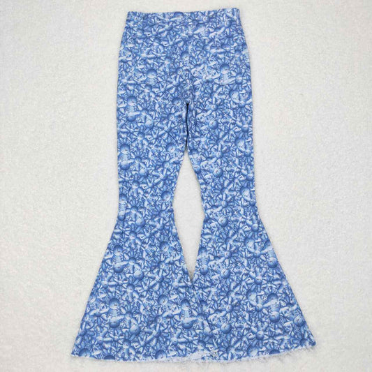 P0297 Adult Blue Girls Bell Pants Denim Jeans