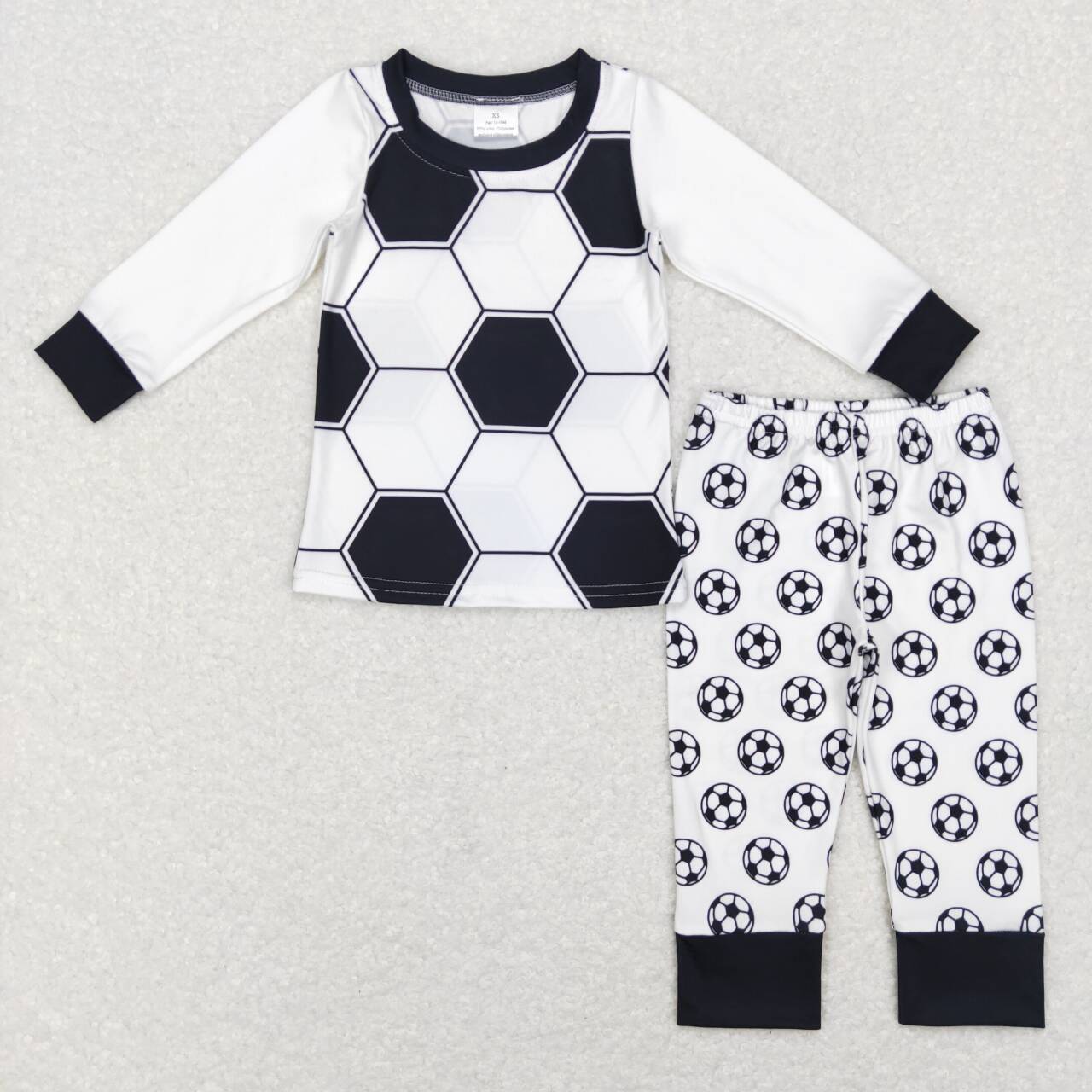 BLP0427 Black Soccer Boys Long Sleeve Pants Outfits Pajamas