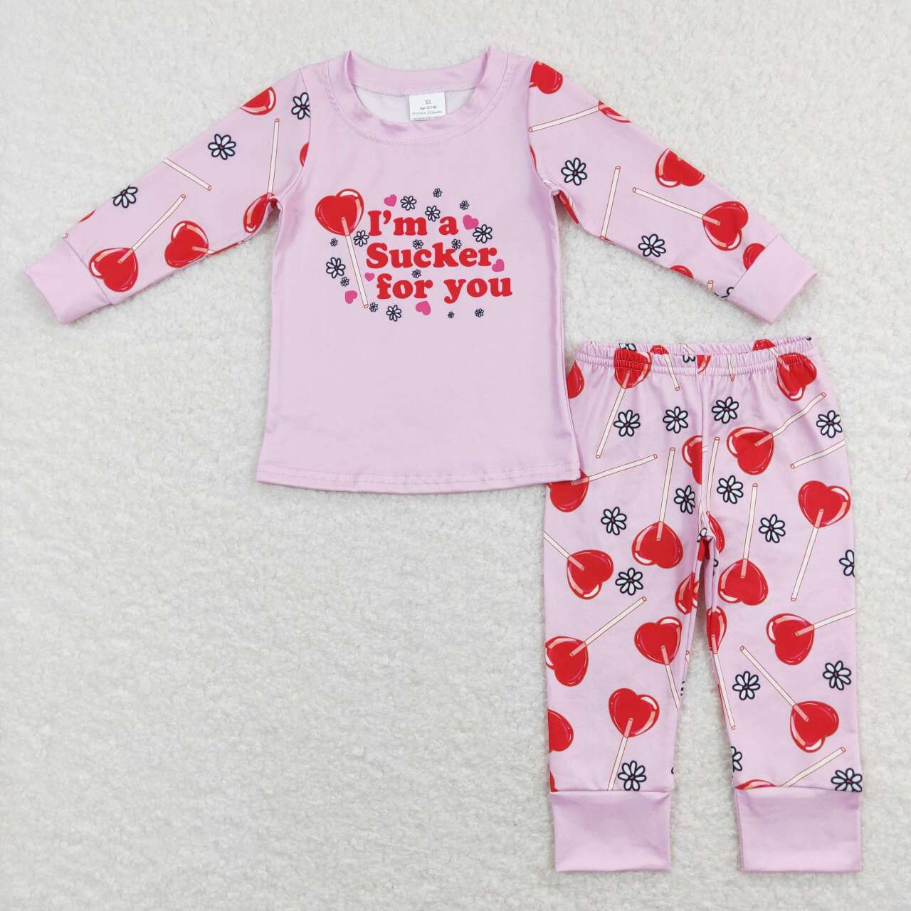 GLP1089 Valentine Love sucker for you Girls Long Sleeve Pants Outfits Pajamas
