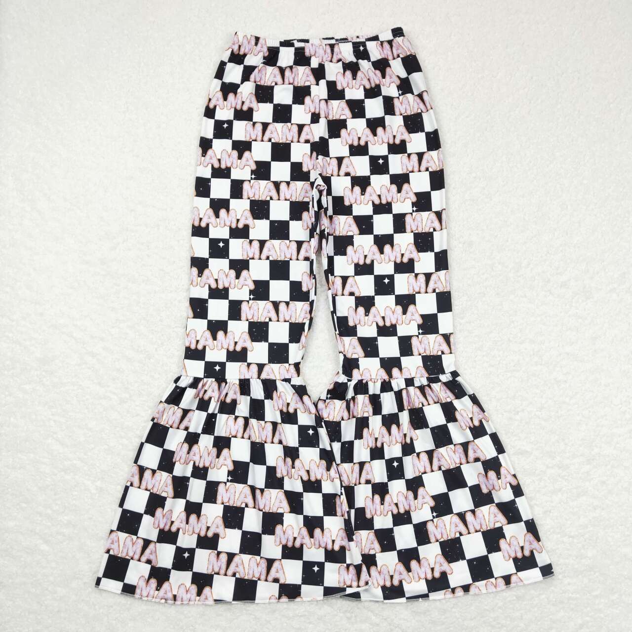 P0346 Adult Mama Mini Plaid Girls Bell Pants