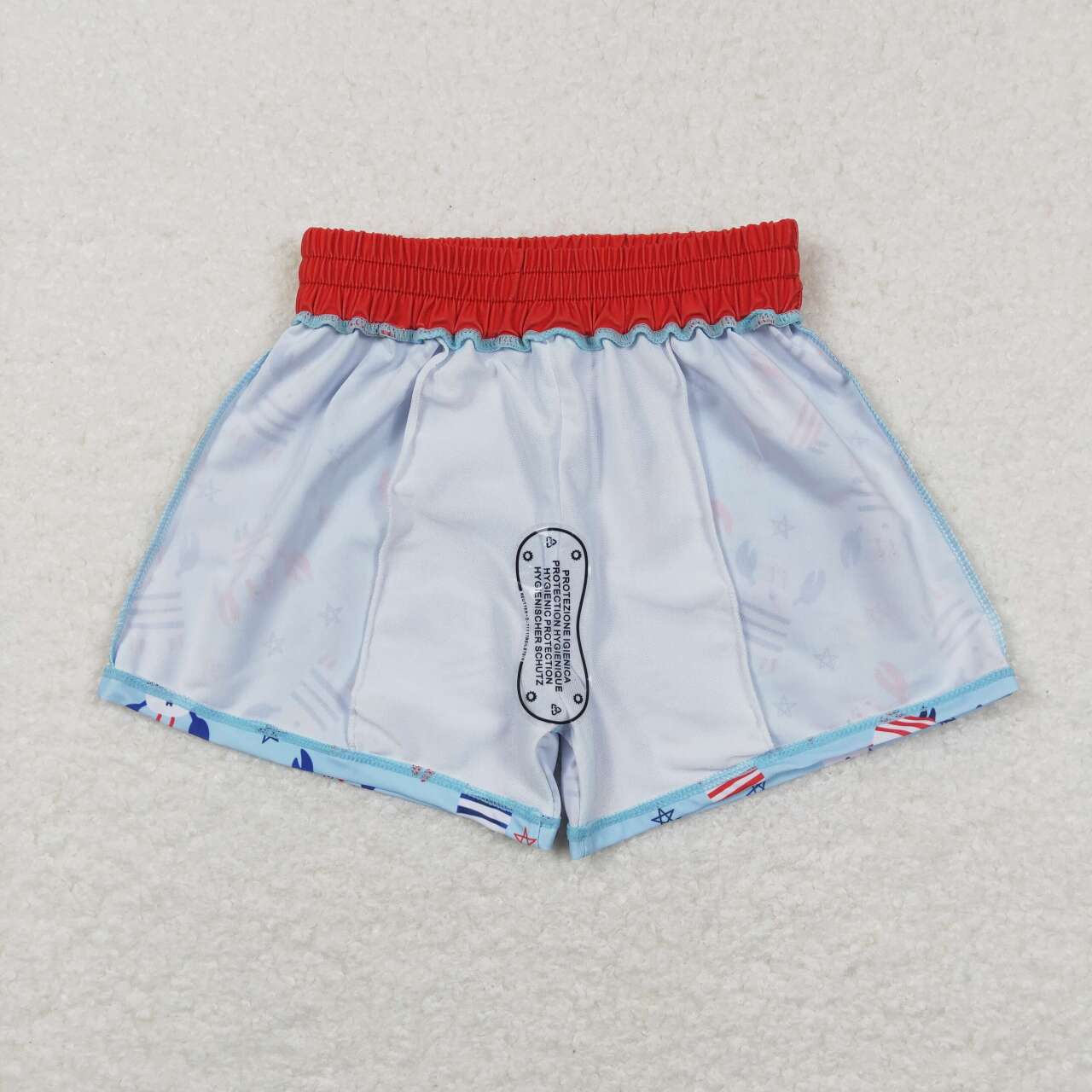 S0187 4th of July Blue red Crab Boys Bathing Suits Swimsuits Swimming Trunks