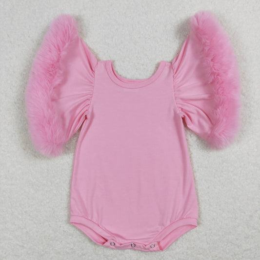 SR0583 Pink Tutu Girls Short Sleeve Romper
