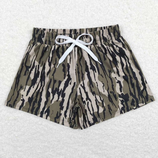 S0194 Green Camo Boys Bathing Suits Swimsuits Swimming Trunks RTS Free Shipping Over $100