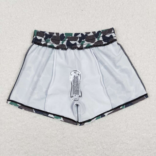 S0218 Green Camo Boys Bathing Suits Swimsuits Swimming Trunks