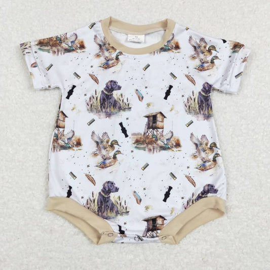 SR0608 Brown Dog Girls Short Sleeve Romper