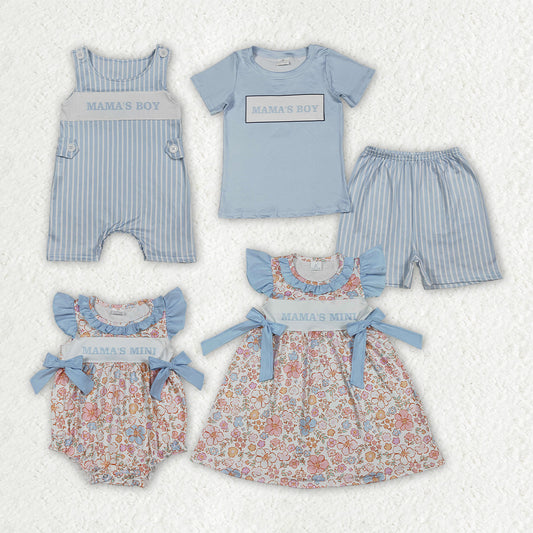Sibling Matching Clothes MAMA'S BOY & MINI Light Blue Sets 202605 RTS