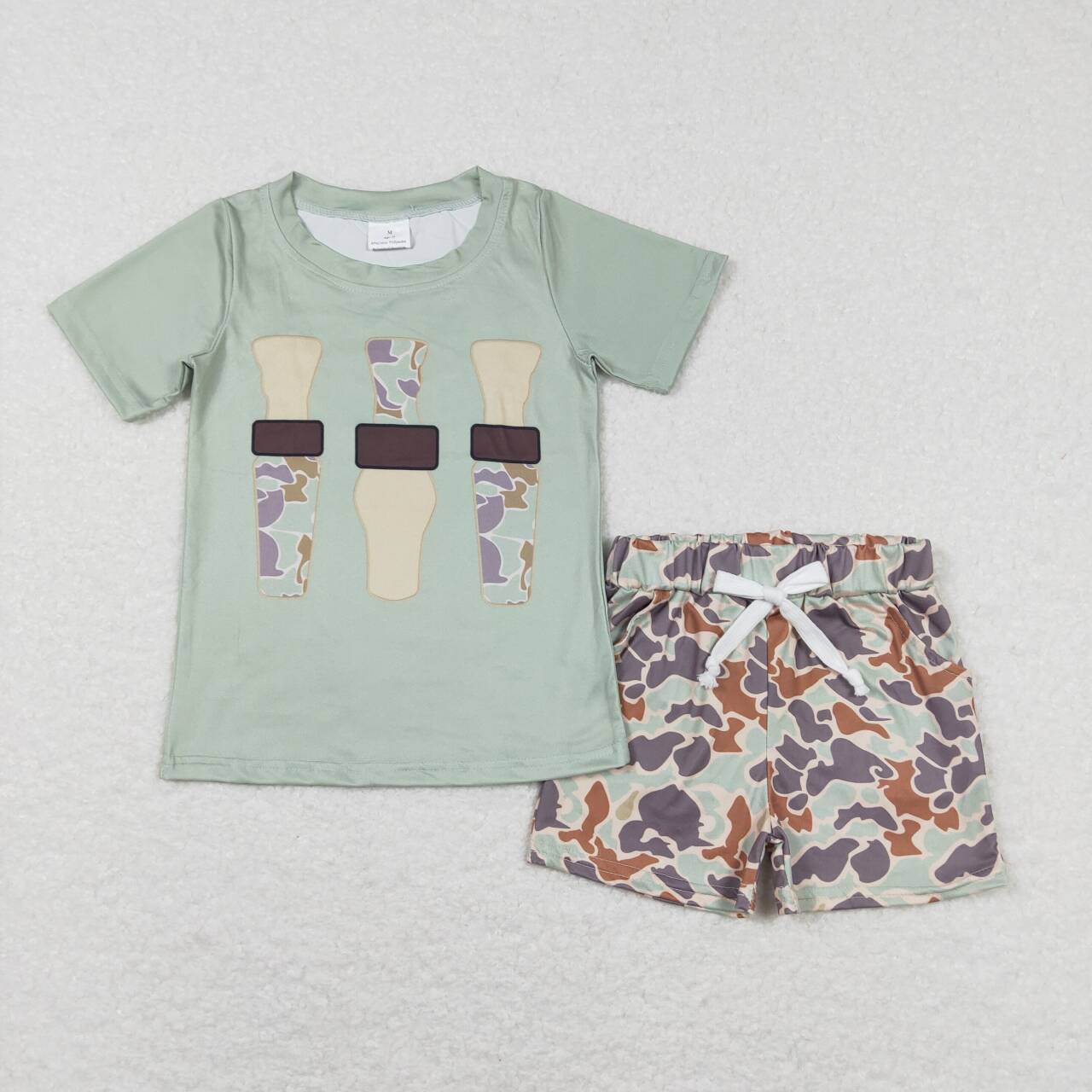 Popsicle Green Camo Boys Short Sleeve Shorts Outfits