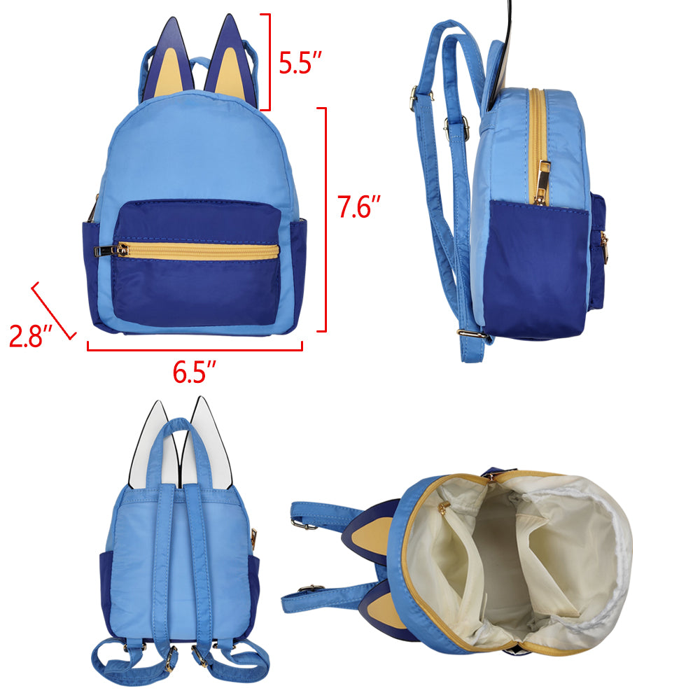 BA0281 Cartoon Bluey Ear Blue Bags 2.8*6.5*7.6*5.5 inches Backpack 202503 RTS
