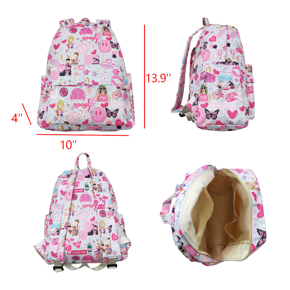 BA0164 Taylor Pink Backpack Girls School Bags 4*10*13.9 inches RTS 202508