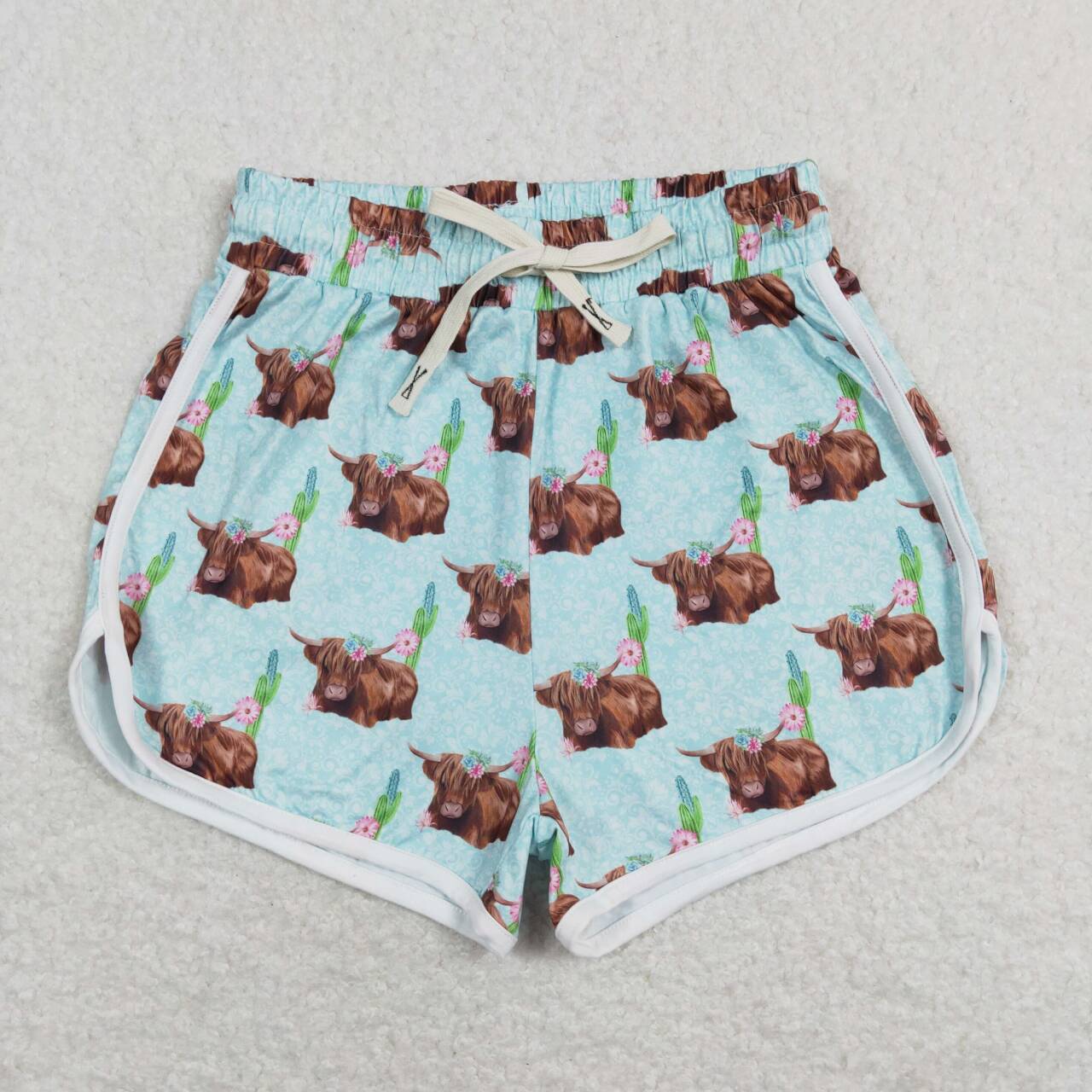 SS0123 Blue Western Cow Girls Shorts Pants