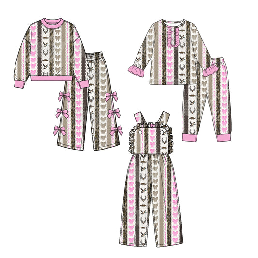 Preorder MOQ 5 pcs Each Style Hunting Duck Deer Fish Kids Matching Clothes