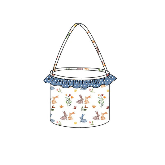 MOQ 100 CUSTOM Easter Bunny Flower Print Little Bag Basket