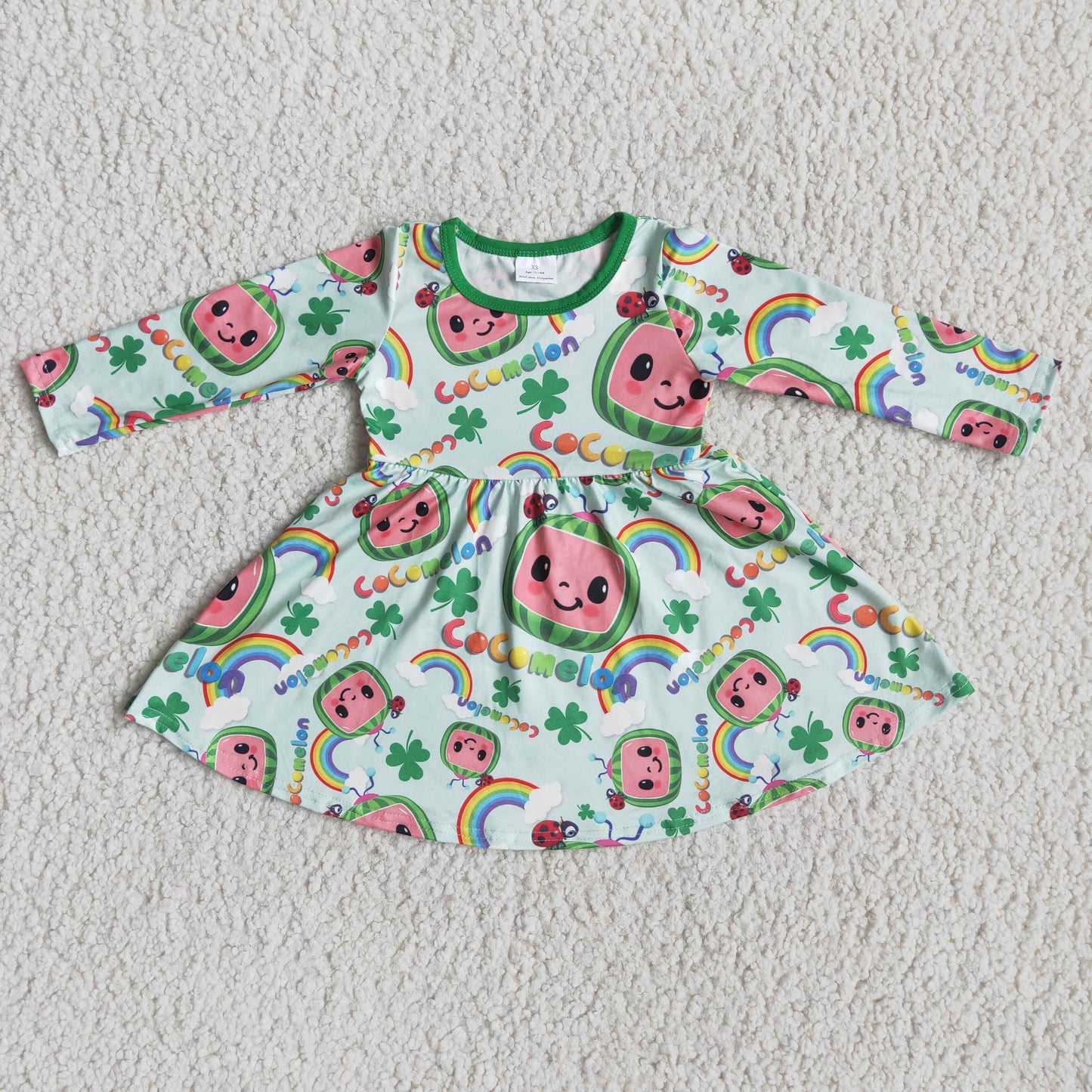 promotion RTS 6 A11-26 St. Patrick Green Melon Cartoon Girls Dress Outfits