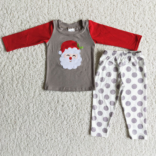 Promotion RTS 6 A20-14 Christmas Santa Red Boys Long Sleeve Pants Outfits