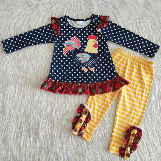 promotion Clearance 6 A28-16 Blue Red Turkey Girls Long Sleeve yellow Pants Outfits