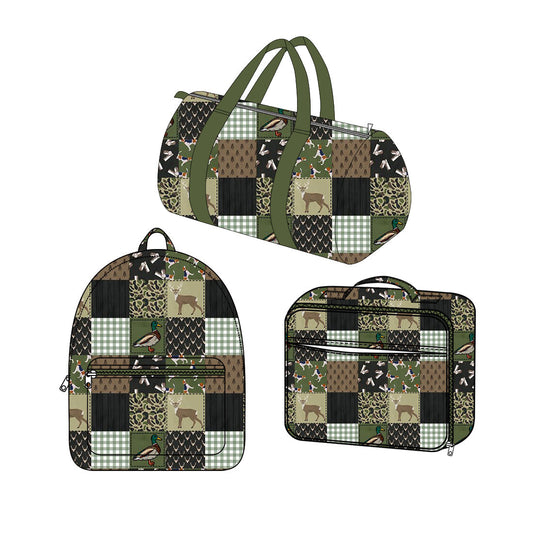 Preorder MOQ 5 pcs each Hunting Camo Plaid Kids Matching Bags