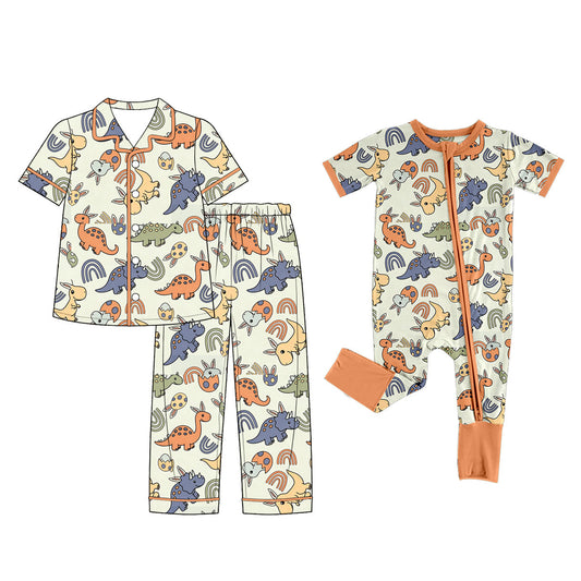 Preorder MOQ 5 pcs Each Style Easter Bunny Ears Pajamas Kids Matching Clothes 202609