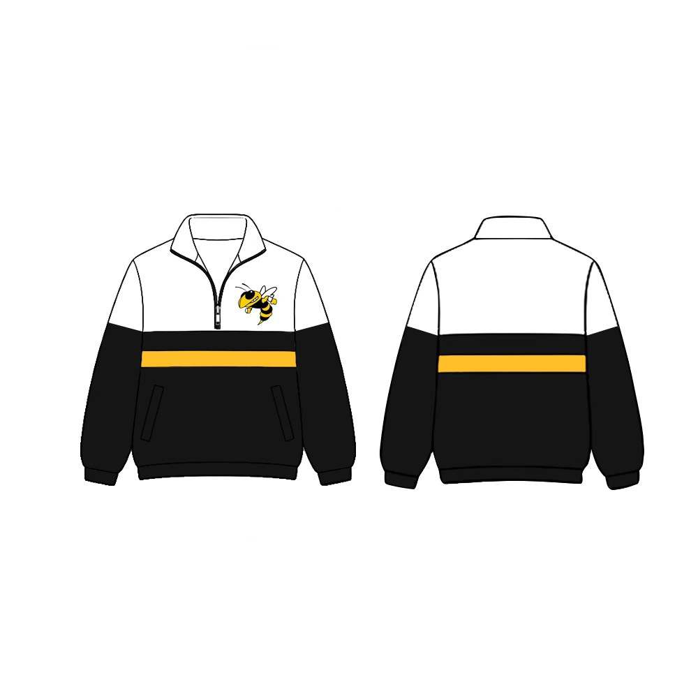 CUSTOM Pre-Order MOQ 11 PCS Yellow Black Stripe White Polo Long Sleeve Boys Top Shirts 202605