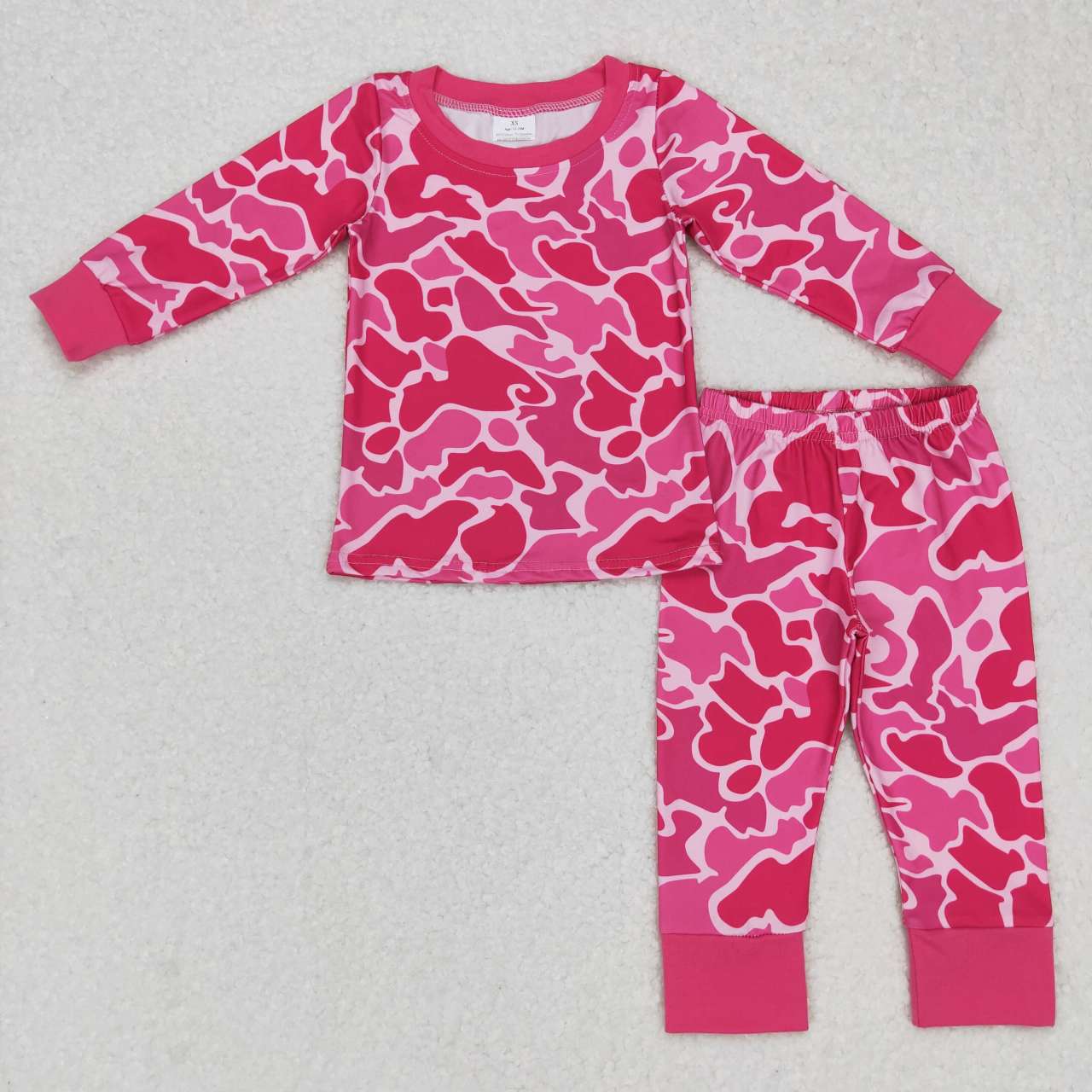 GLP0801 Pink Leopard Girls Long Sleeve Pants Outfits Pajamas