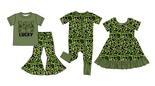 customize Green leopard print set high quality