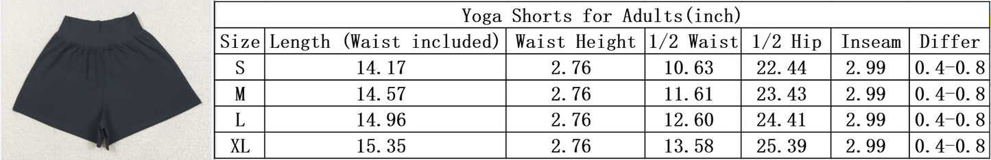 SS0613 Pre-Order Adult Women's Black Yoga Shorts 202506 Local Warehouse