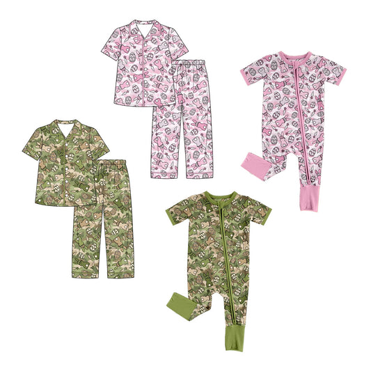 Preorder MOQ 5 pcs Each Style Easter Bunny Camo Kids Matching Clothes 202609