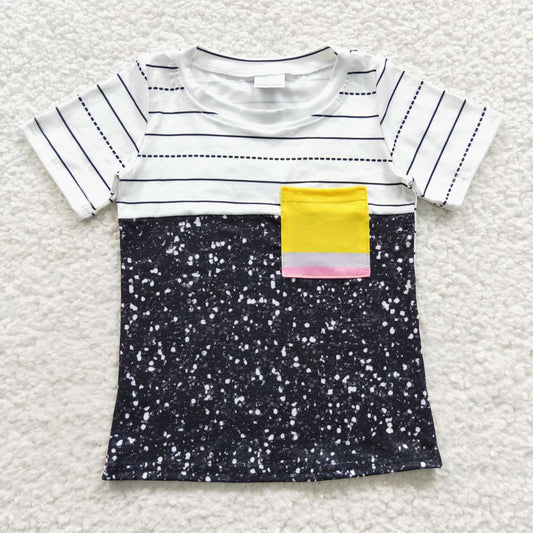 BT0235 Black Star Boys Short Sleeve Top T-shirts