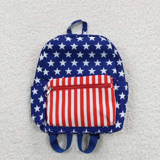 BA0053 4th Of July Blue Red Star Print Little Bag Bagpack