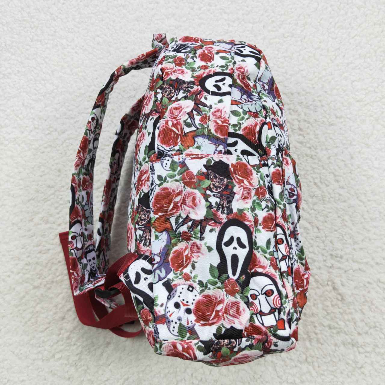 BA0060 Halloween Red Floral Print Little Bag Bagpack