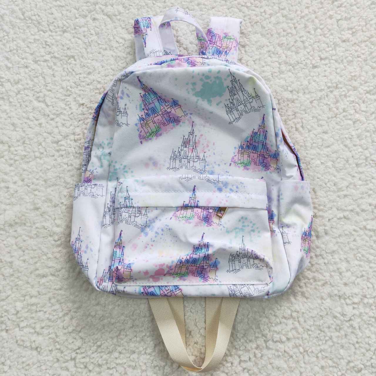 BA0079 Purple Castle Print Little Bag Bagpack