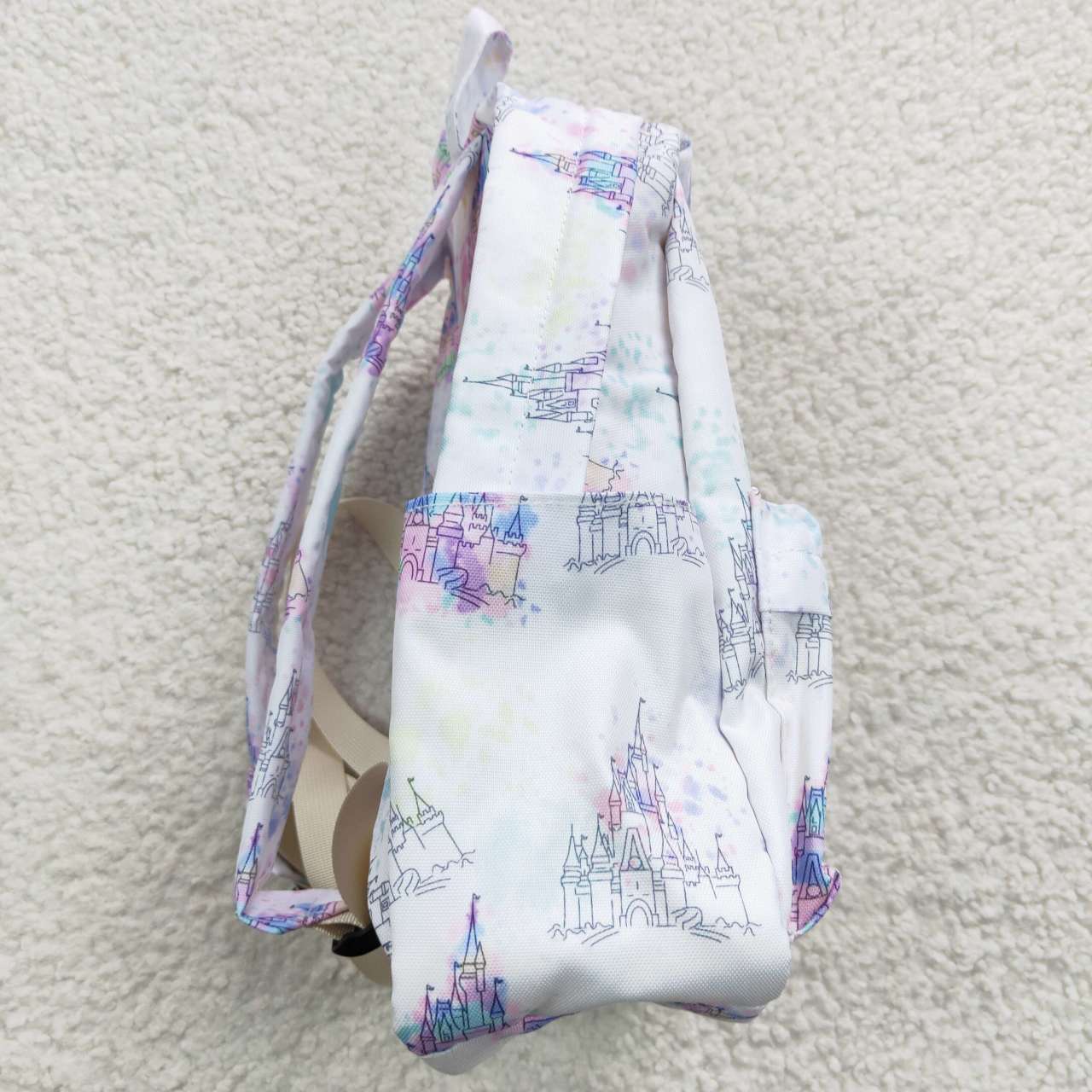 BA0079 Purple Castle Print Little Bag Bagpack