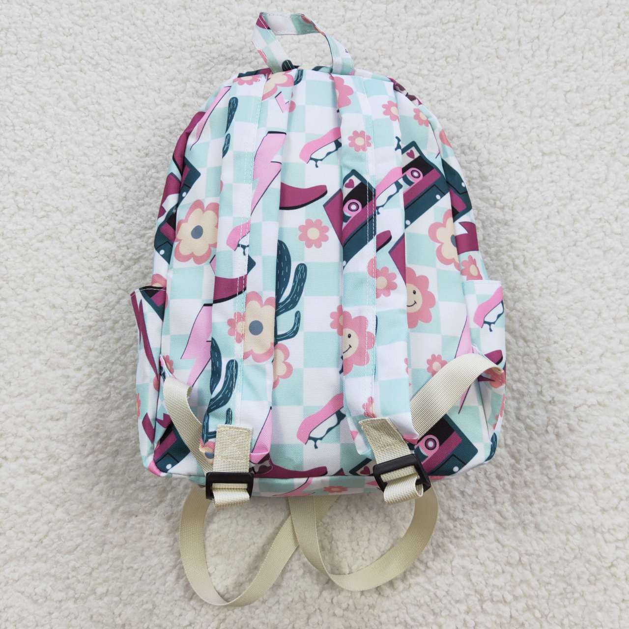 BA0082 Pink Cow Howdy Western Print Little Bag Bagpack