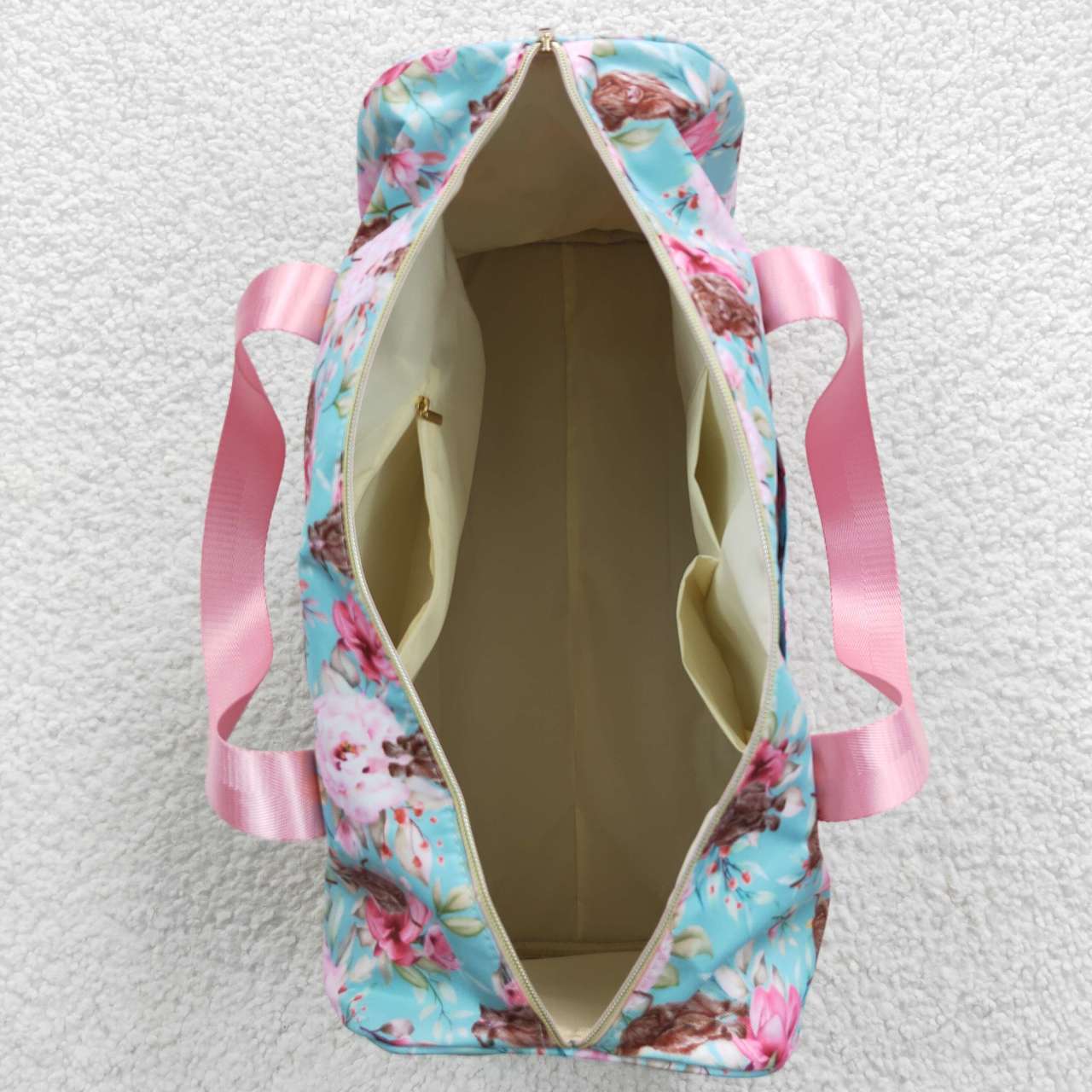 BA0084 Pink Floral Highland Cow Print Little Bag Bagpack
