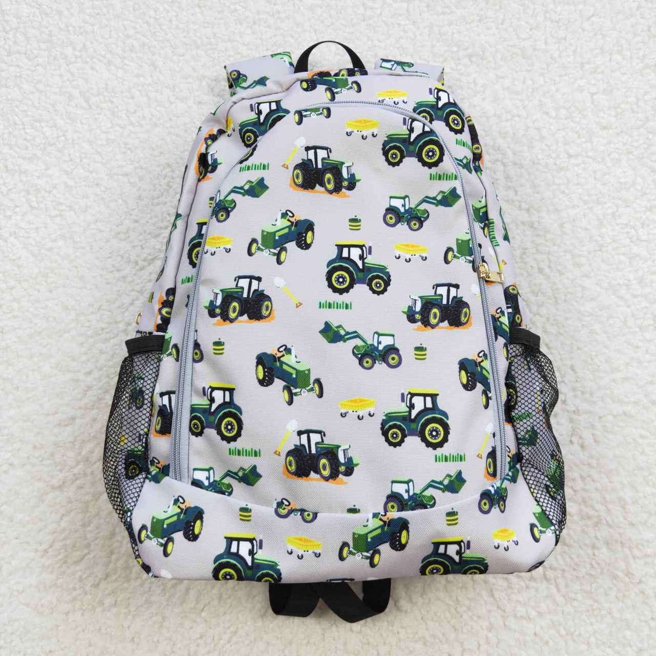 BA0085 Green Farm Truck Print Little Bag Bagpack RTS Free Shipping Over 2 KG