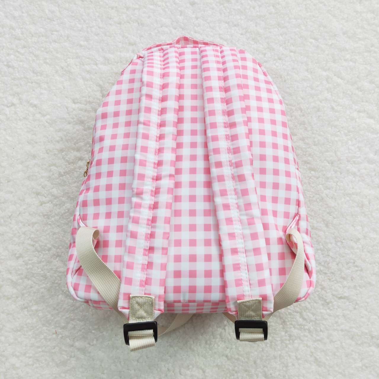 BA0086 Pink Plaid Print Little Bag Bagpack
