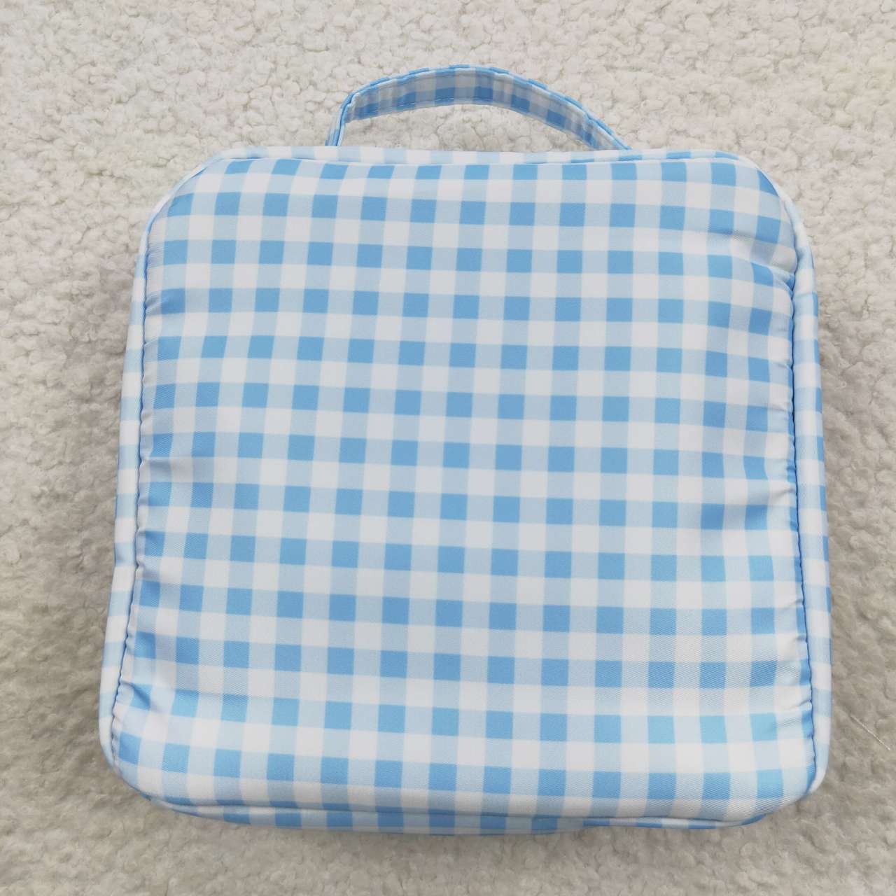 BA0089 Blue Plaid Print Lunchboxes Food Bag Bagpack