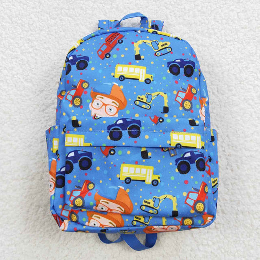 BA0090 Blue Truck Print Little Bag Bagpack