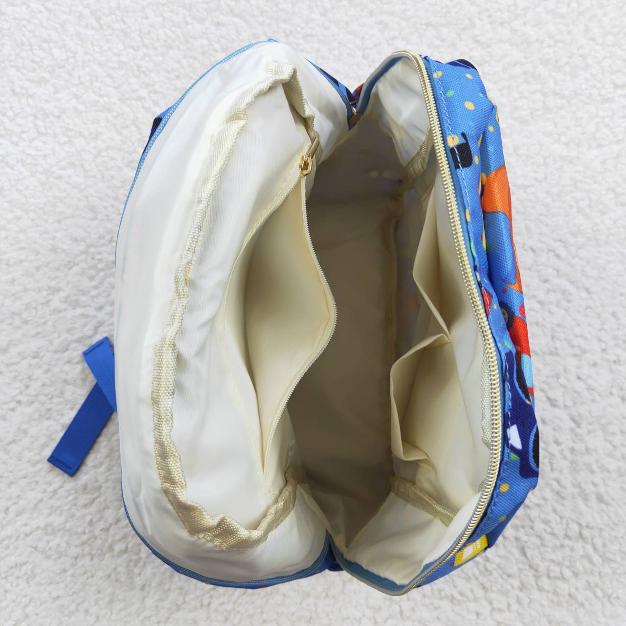 BA0090 Blue Truck Print Little Bag Bagpack