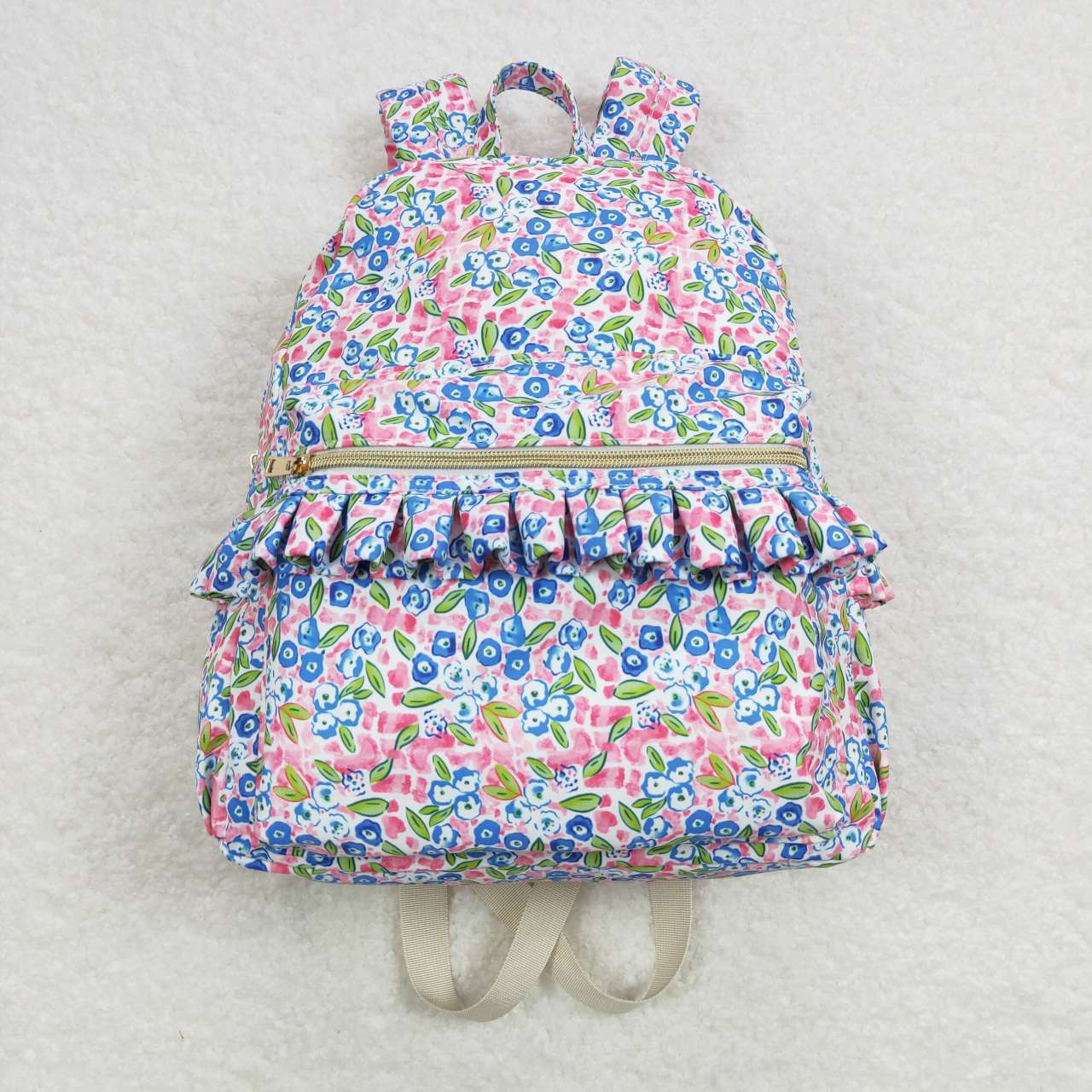 BA0098 Blue Pink Print Little Bag Bagpack