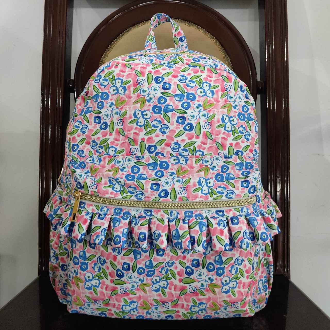 BA0098 Blue Pink Print Little Bag Bagpack