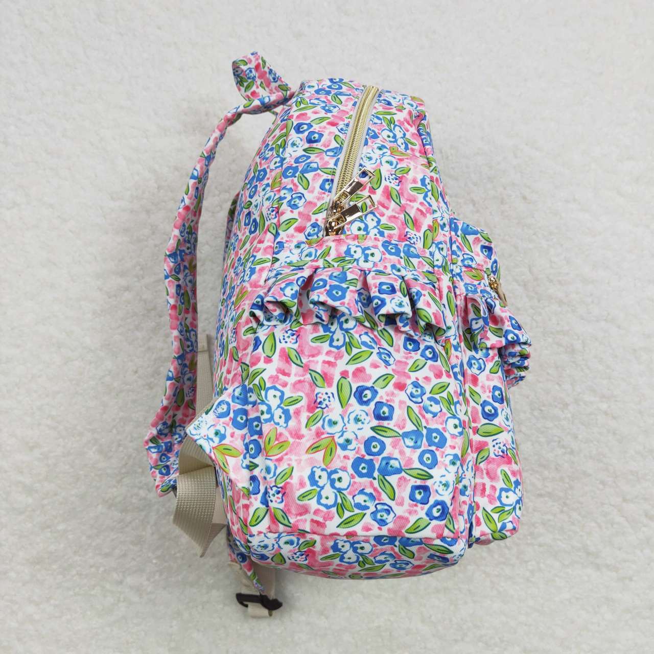 BA0098 Blue Pink Print Little Bag Bagpack