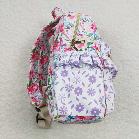 BA0101 Purple Pink Print Little Bag Bagpack 4.3*10.4*13.4 inches