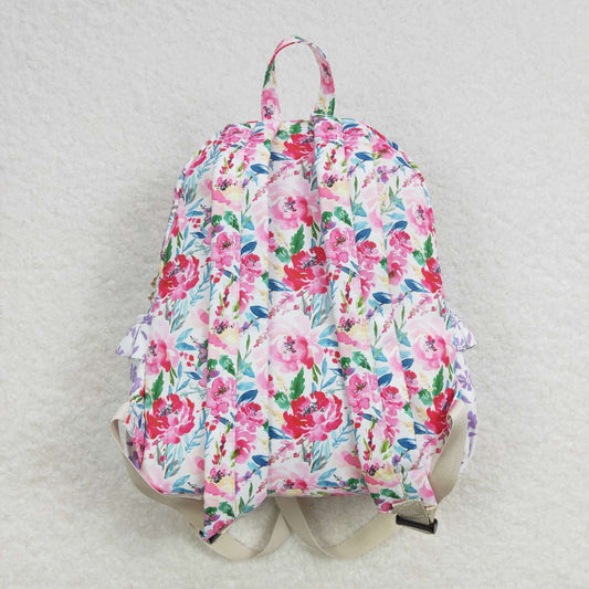 BA0101 Pink Purple Flower Ruffle Backpack 4.3*10.4*13.4 inches 202505 RTS Local Warehouse