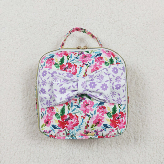 BA0102 Pink Flower Bow Lunch Bag 3.5*8.5*8.5 inches