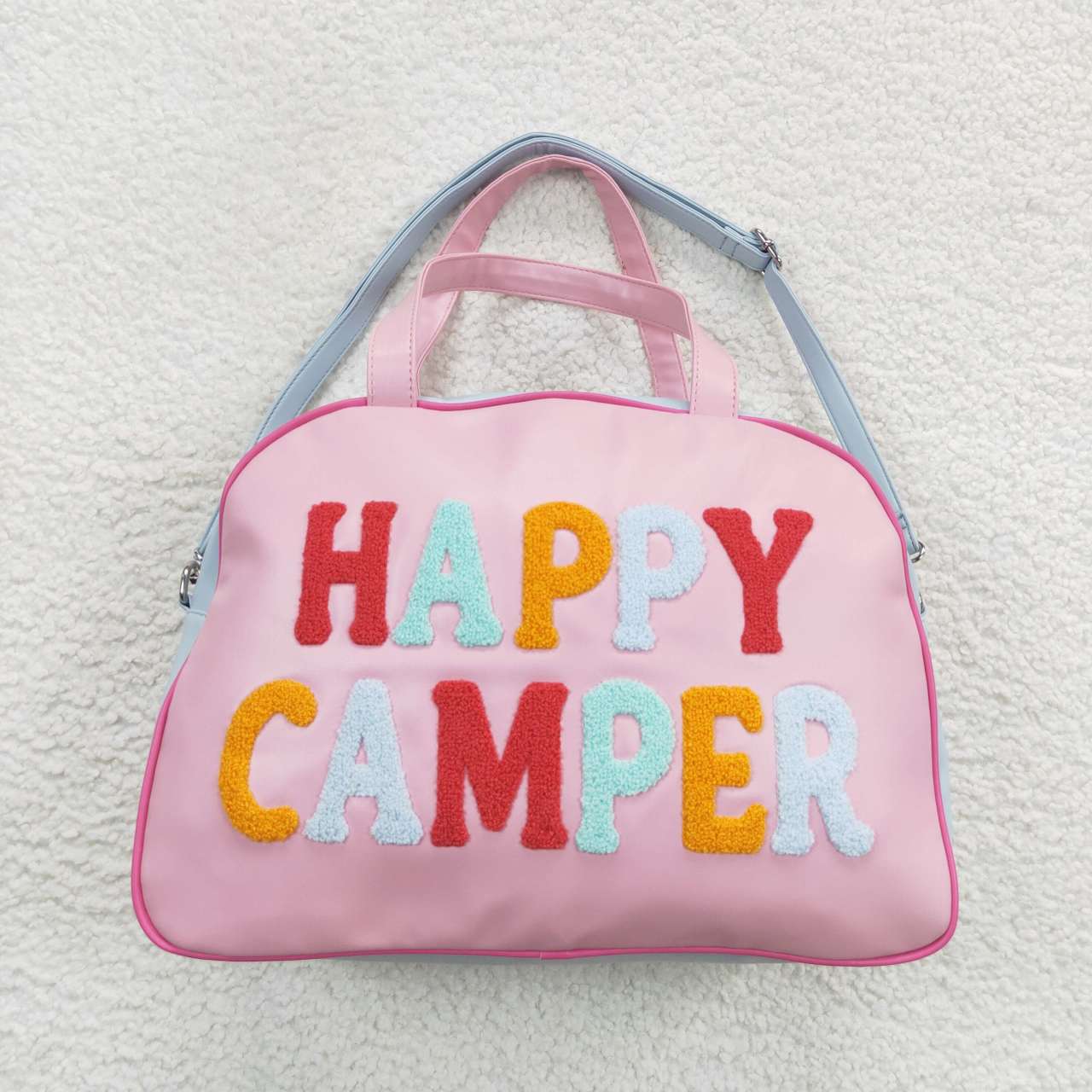 BA0105 Pink Happy Camper Print Bag Bagpack