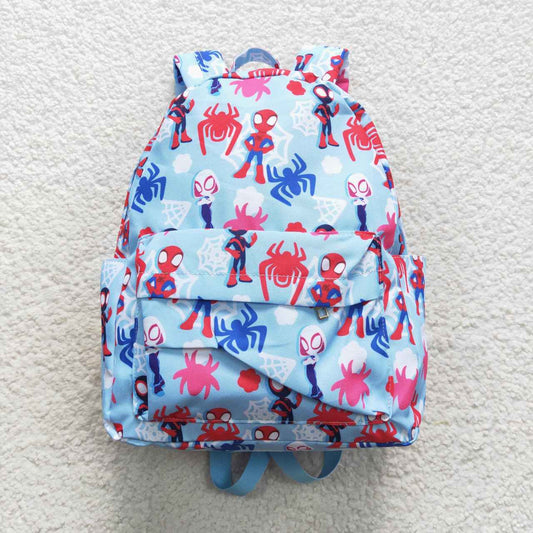 BA0127 Blue Red Spider Cartoon Print Little Bag Bagpack
