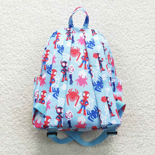 BA0127 Blue Red Spider Cartoon Print Little Bag Bagpack