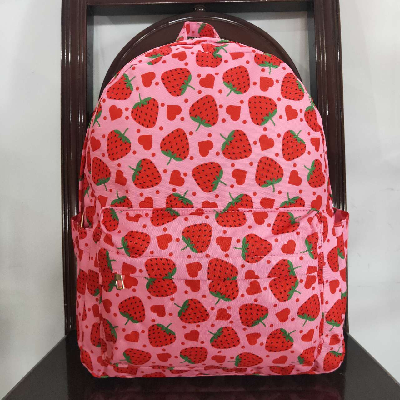BA0152 Red Pink Strawberry Print Little Bag Bagpack